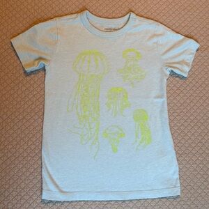Crewcuts Factory Kids T-Shirt with Jellyfish Design - Light blue and Neon Yellow
